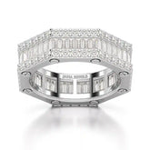 4.45 CT Baguette Cut Lab Diamond Men's Ring